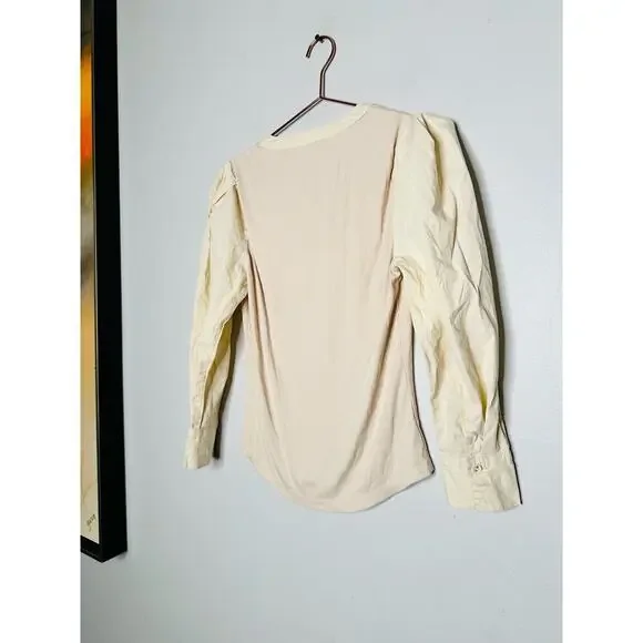 AREA STARS Off White Knit Sweater Scoop Neck Puff Long Sleeves Sweater Size M - Picture 5 of 10